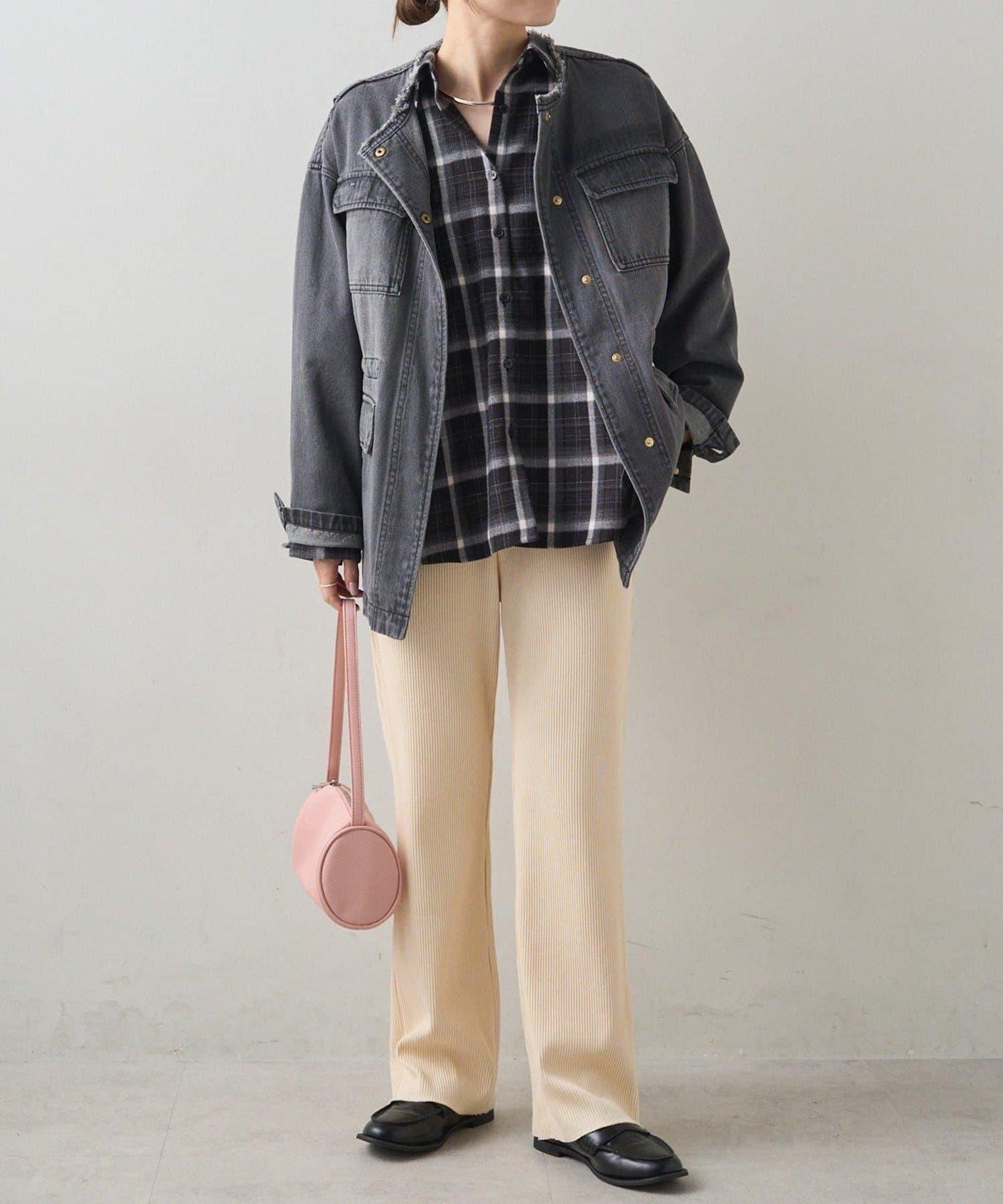 牛仔無領工裝夾克