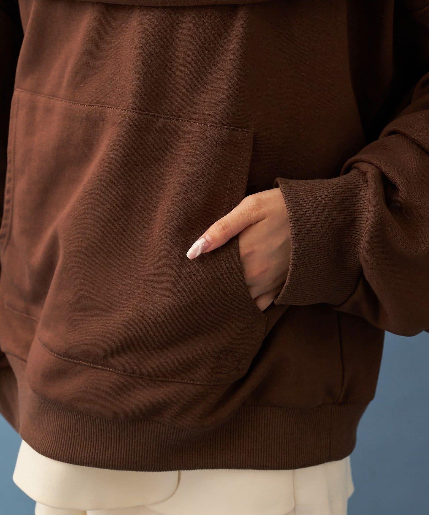 連帽一字肩衛衣