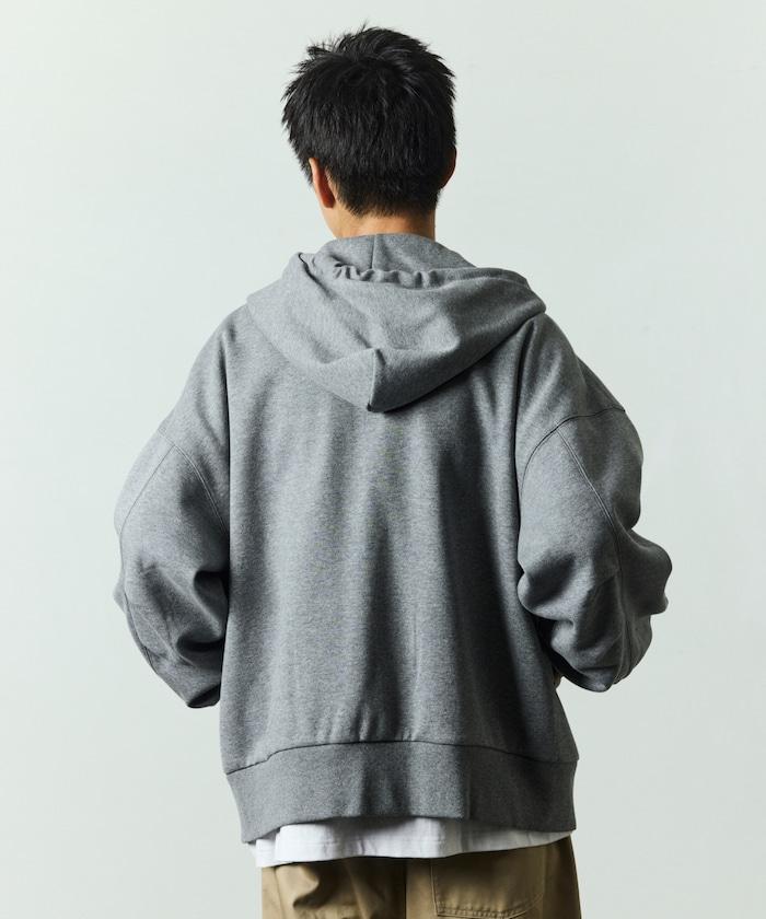 寬鬆版型粘合拉鍊連帽衛衣