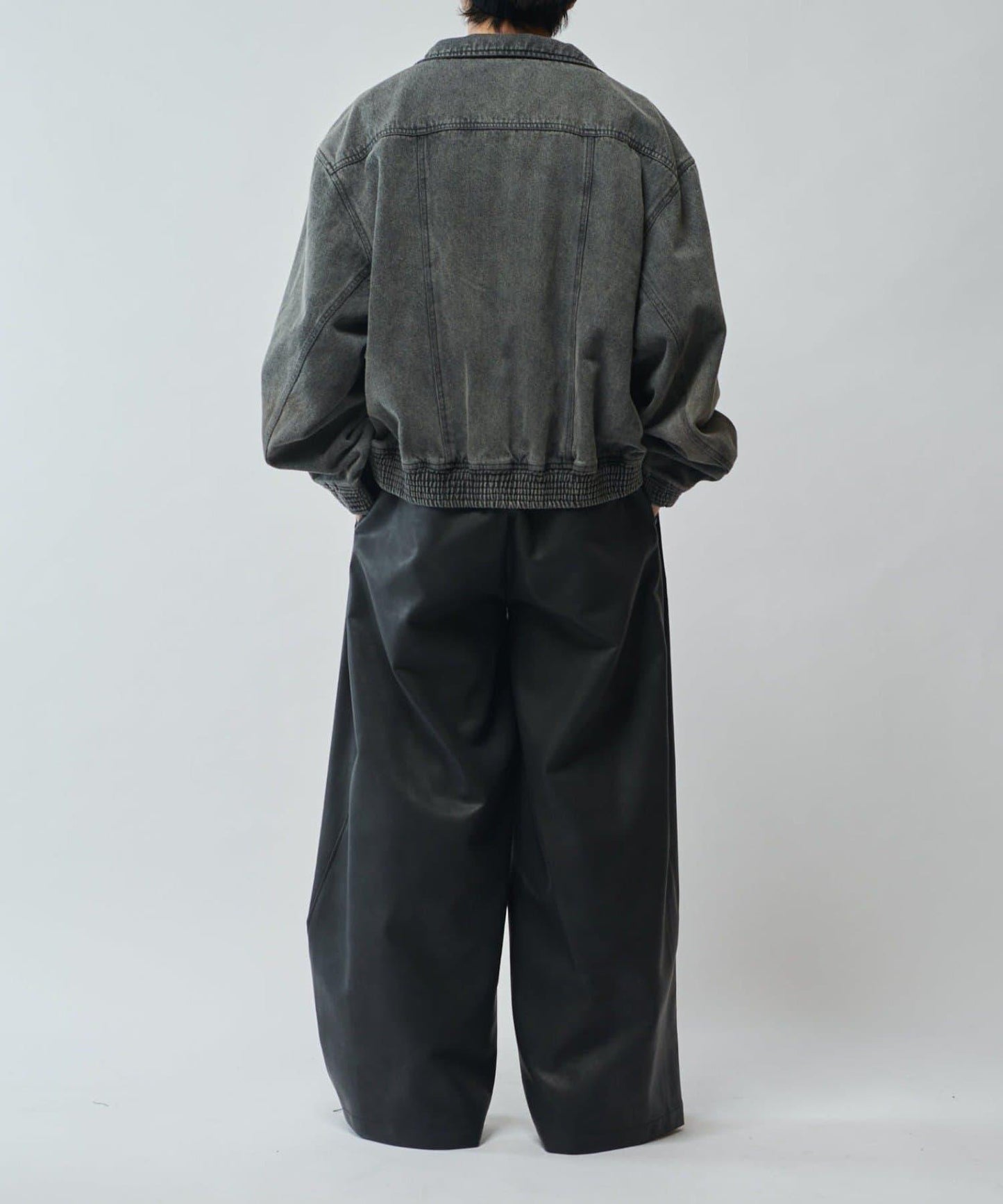 【SURJENT】 合成皮寬鬆直筒褲