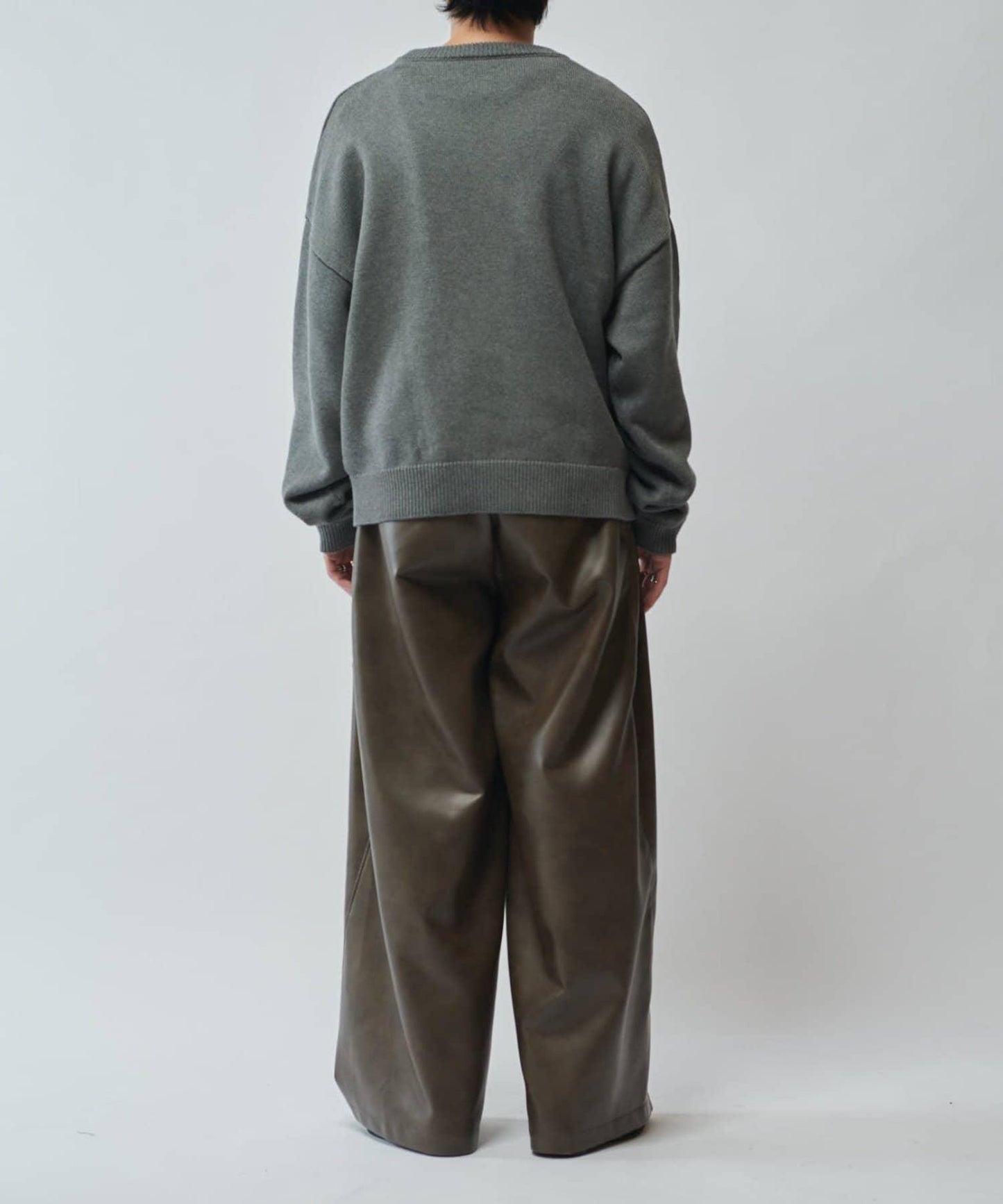 【SURJENT】 合成皮寬鬆直筒褲