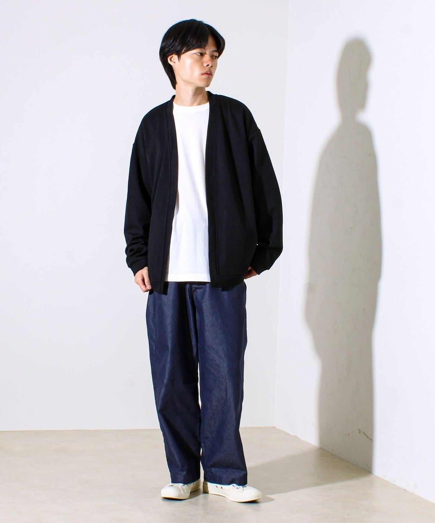 【開衫+長袖T恤套裝】立體提花開衫套裝