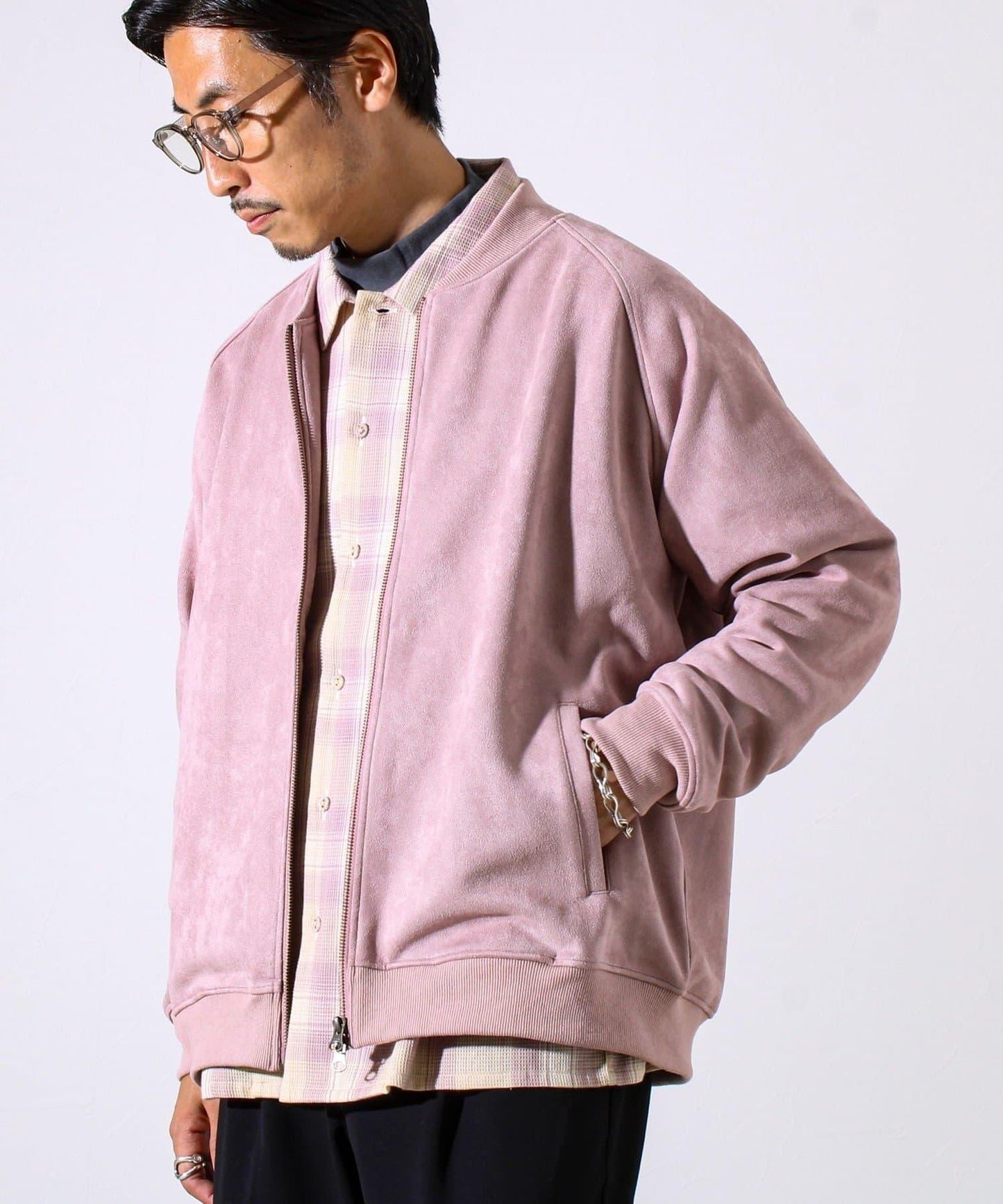 【秋季新定番】仿麂皮MA-1拉鍊夾克