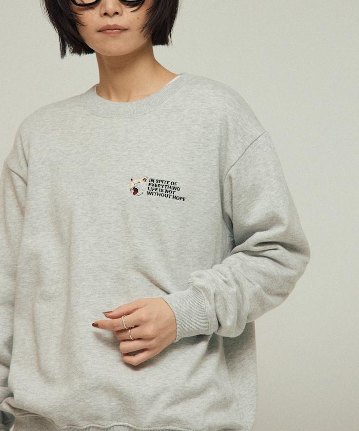 有機棉動物刺繡衛衣 / 寬鬆版型 / 毛圈衛衣