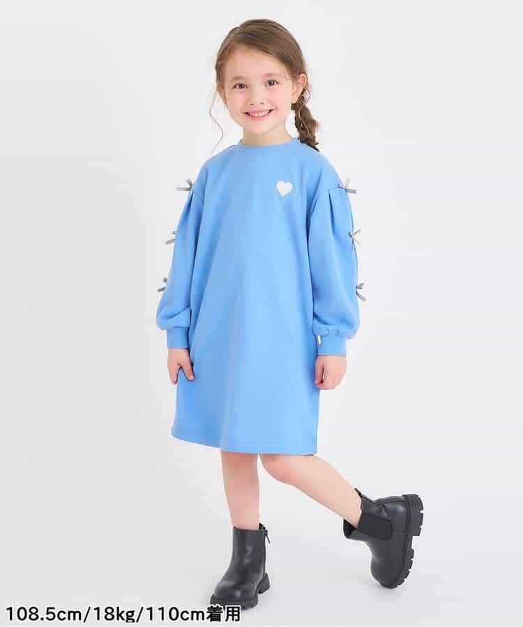 袖部蝴蝶結連衣裙