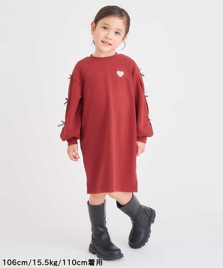 袖部蝴蝶結連衣裙