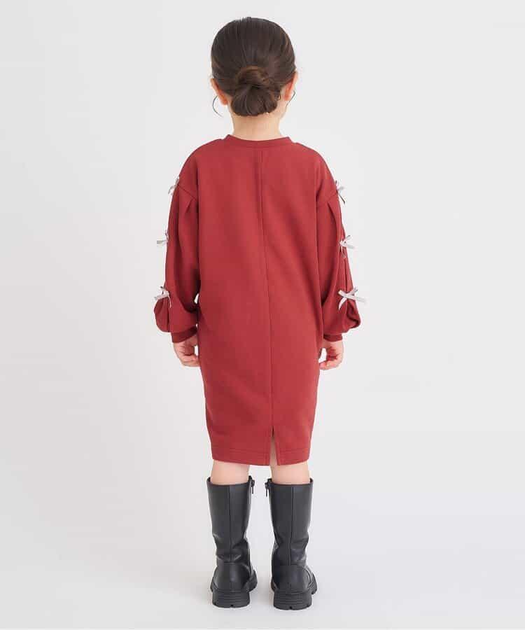 袖部蝴蝶結連衣裙