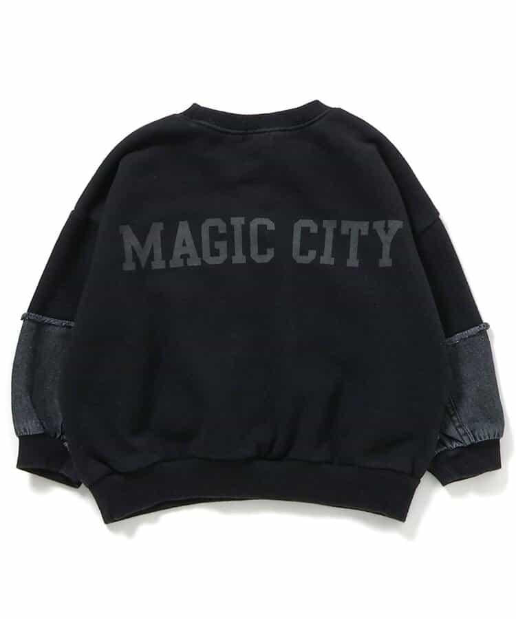 牛仔拼接套頭衫