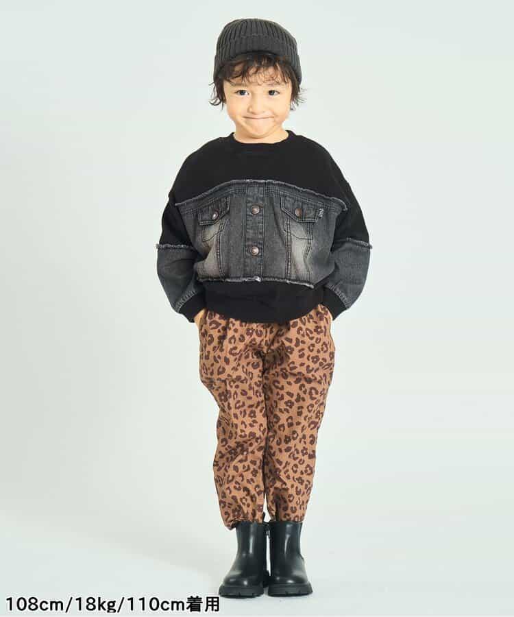 牛仔拼接套頭衫