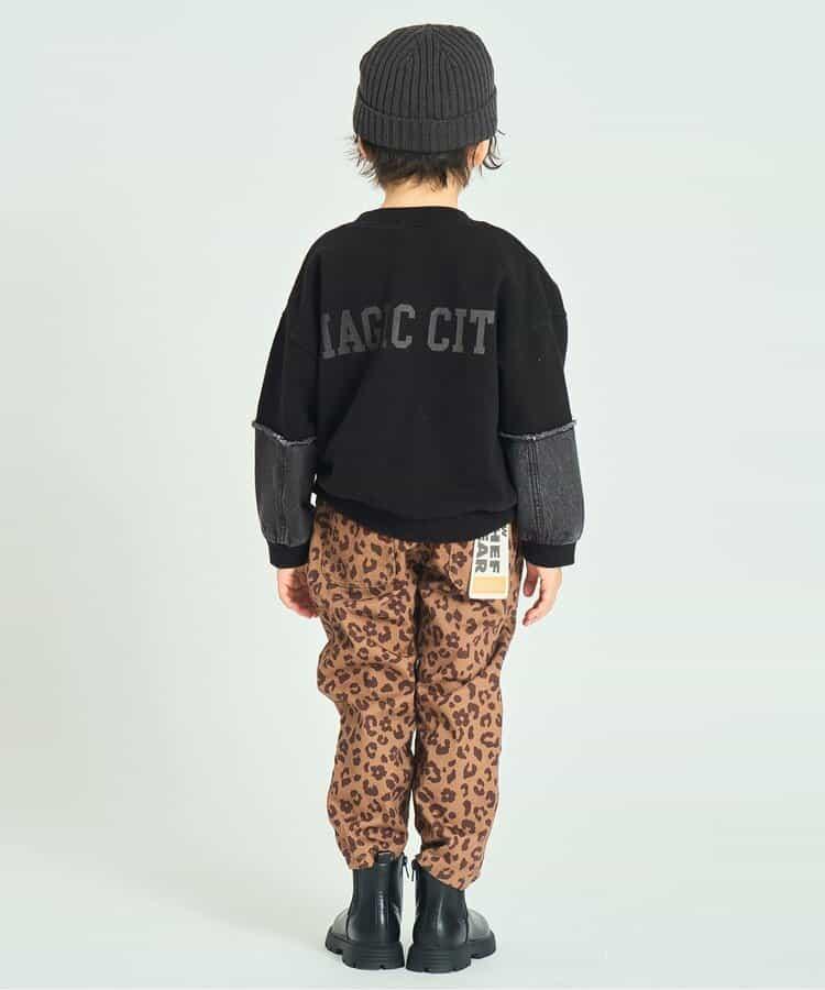 牛仔拼接套頭衫