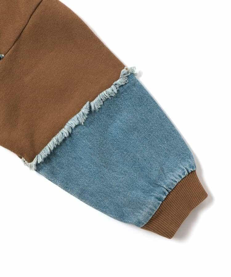 牛仔拼接套頭衫