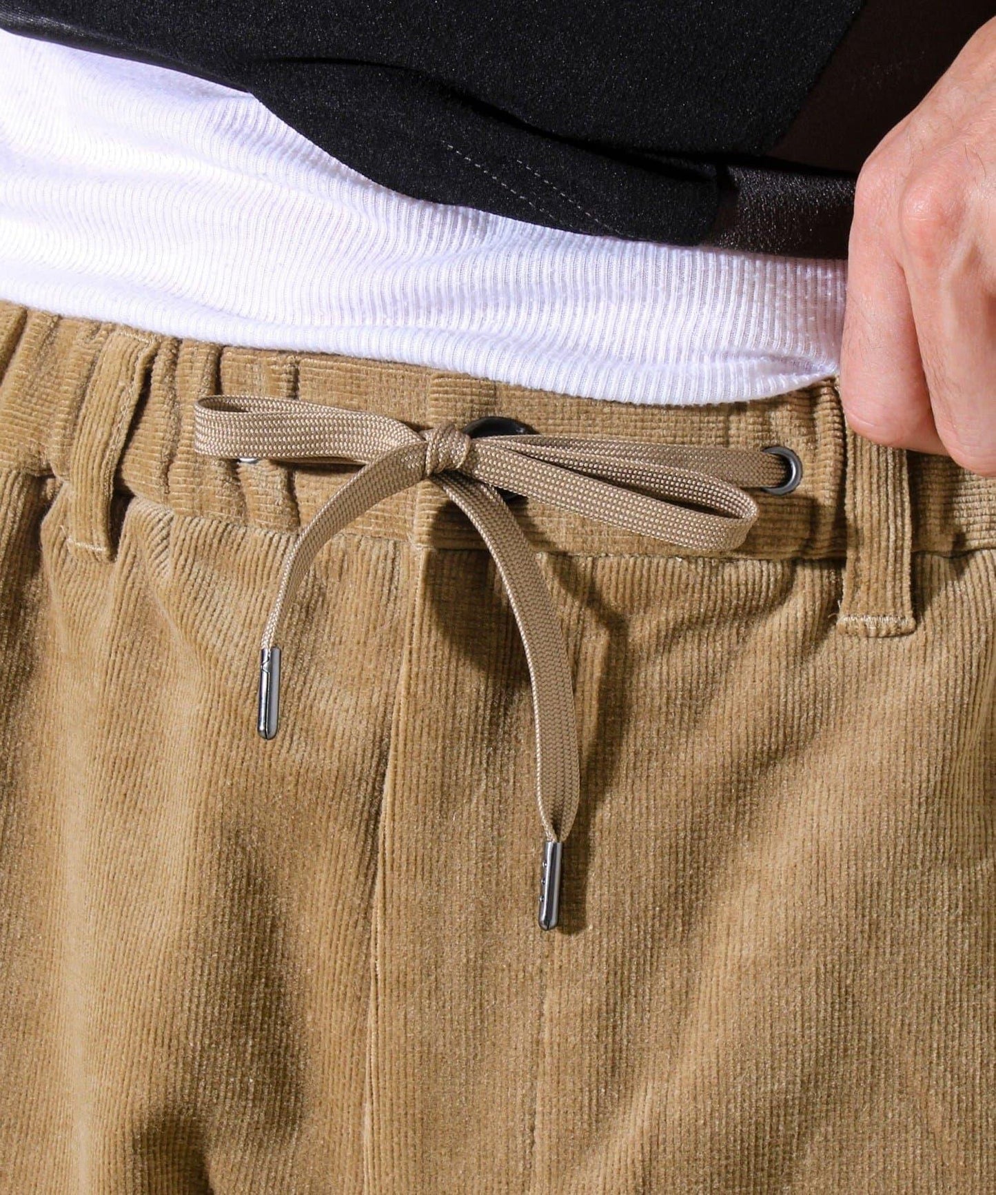 【保暖舒適且優雅】燈芯絨內里加絨彈力休閒褲