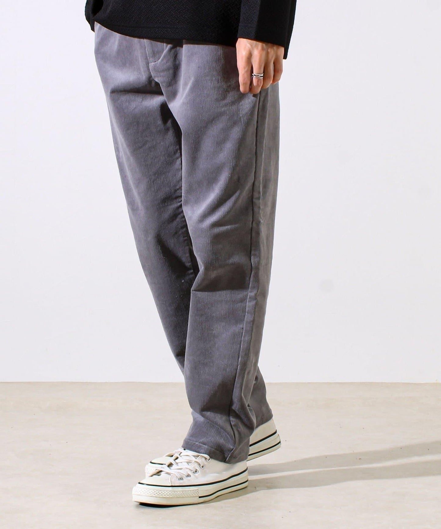 【保暖舒適且優雅】燈芯絨內里加絨彈力休閒褲