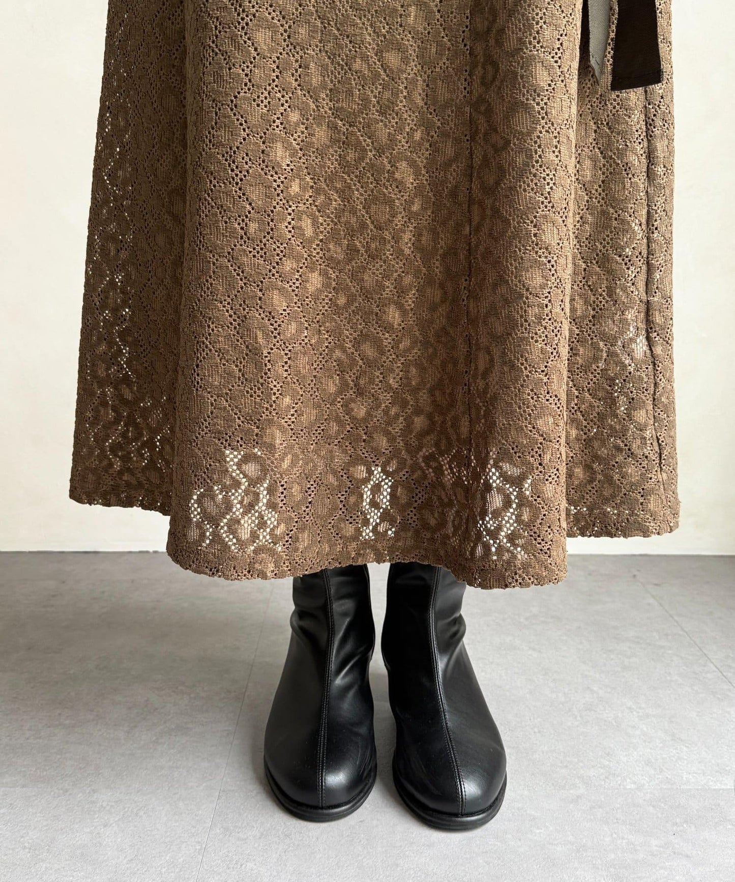 層疊喇叭蕾絲半身裙