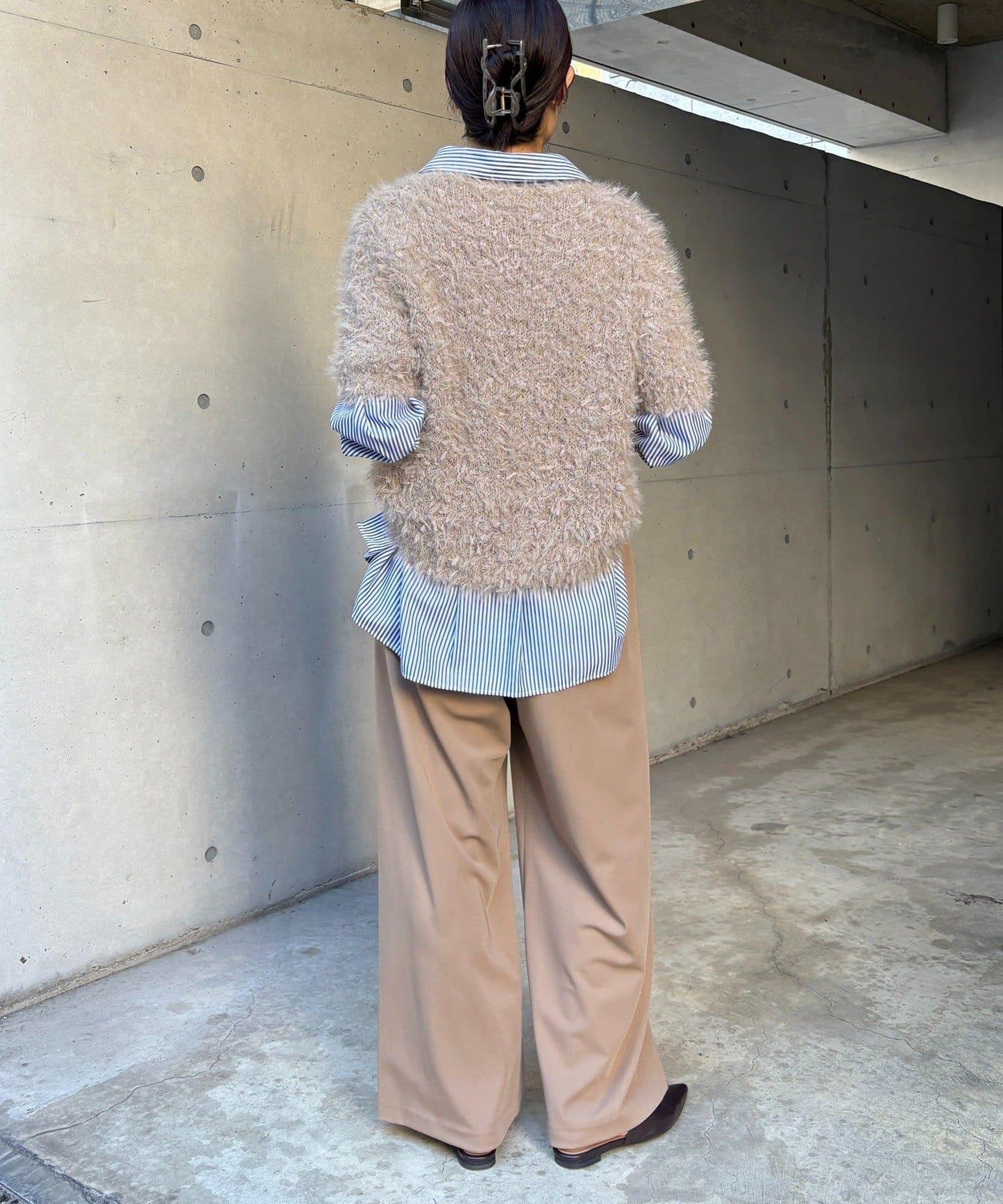 完美針織打褶長褲