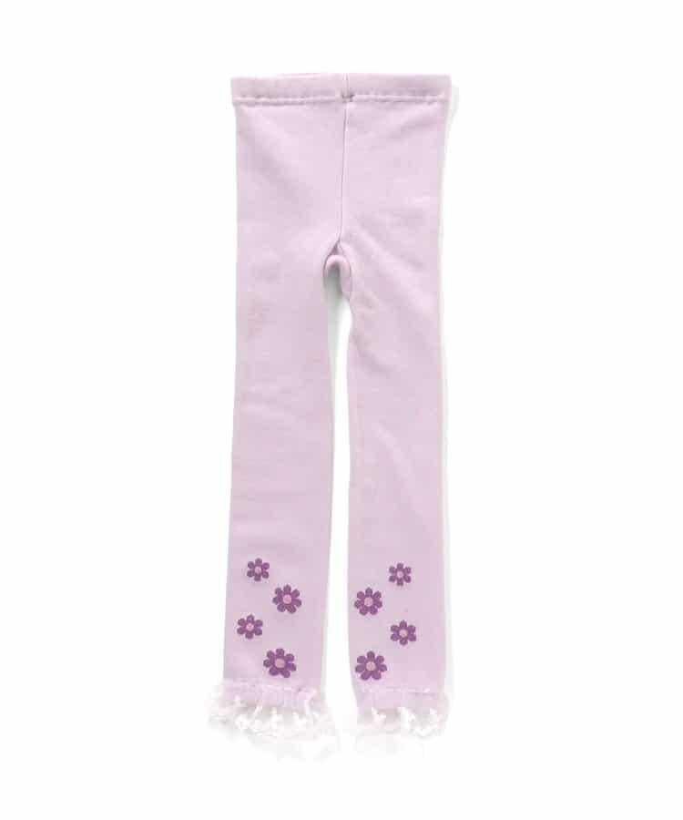 花卉雪花圖案蕾絲拼接打底褲