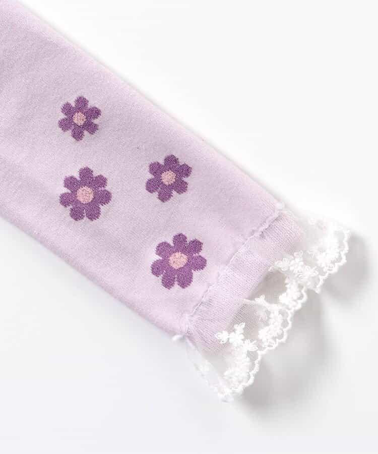 花卉雪花圖案蕾絲拼接打底褲