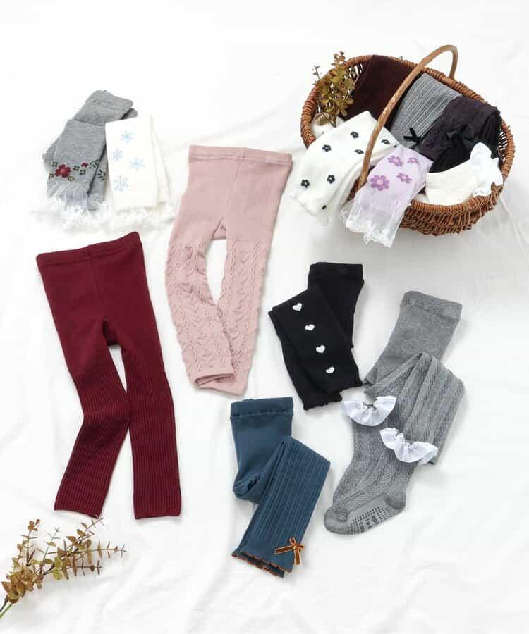 花卉雪花圖案蕾絲拼接打底褲