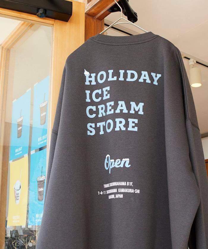 HOLIDAY ICECREAM 特別款寬鬆版型背部印花圓領衛衣