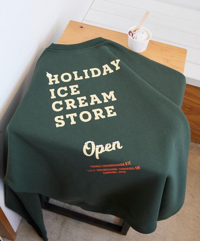 HOLIDAY ICECREAM 特別款寬鬆版型背部印花圓領衛衣