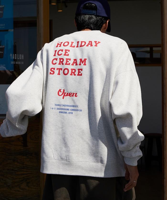 HOLIDAY ICECREAM 特別款寬鬆版型背部印花圓領衛衣