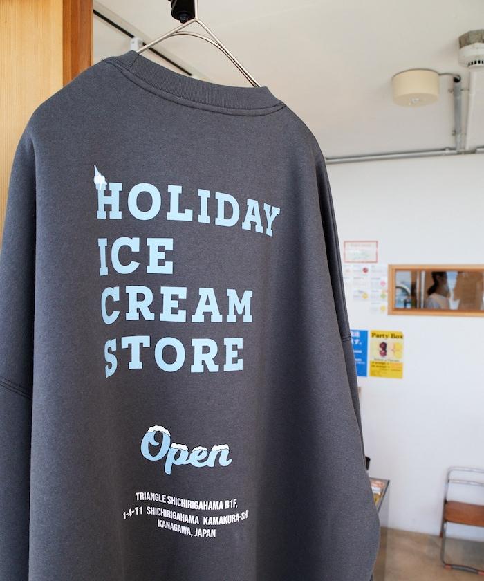 HOLIDAY ICECREAM 特別款寬鬆版型背部印花圓領衛衣