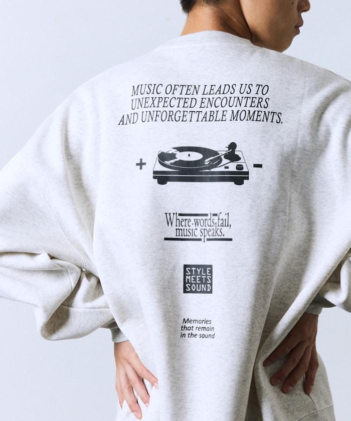 寬鬆版型背部印花圓領衛衣 / STYLE MEETS SOUND