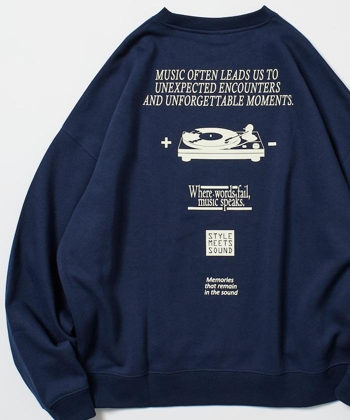 寬鬆版型背部印花圓領衛衣 / STYLE MEETS SOUND