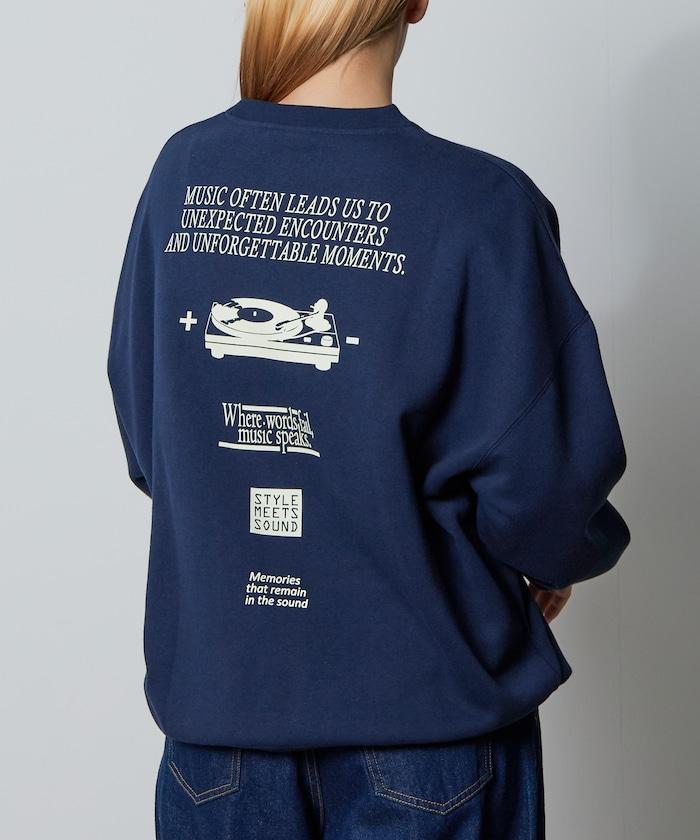 寬鬆版型背部印花圓領衛衣 / STYLE MEETS SOUND