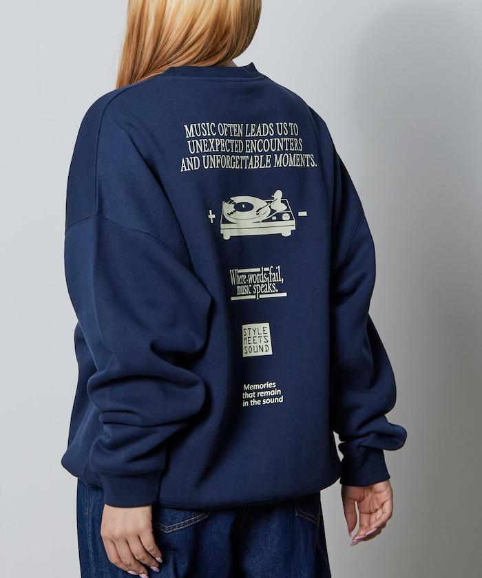 寬鬆版型背部印花圓領衛衣 / STYLE MEETS SOUND