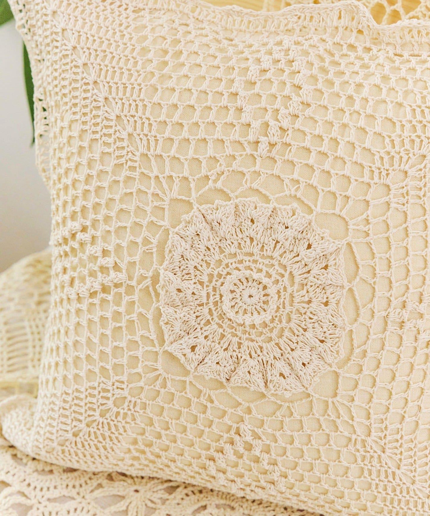 クロッシェクッションカバー:45×45cm