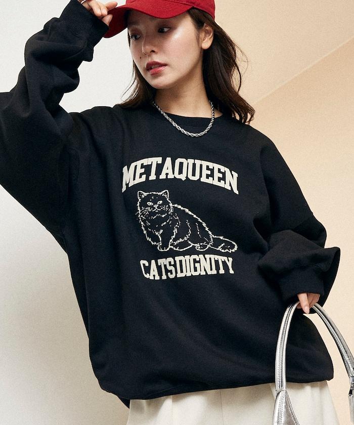 METAQUEEN 植絨貓咪加絨衛衣