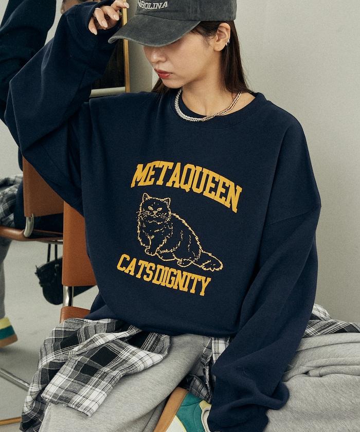METAQUEEN 植絨貓咪加絨衛衣