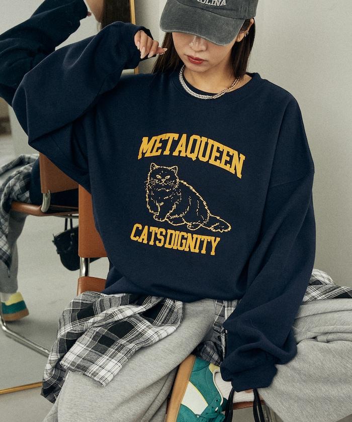METAQUEEN 植絨貓咪加絨衛衣