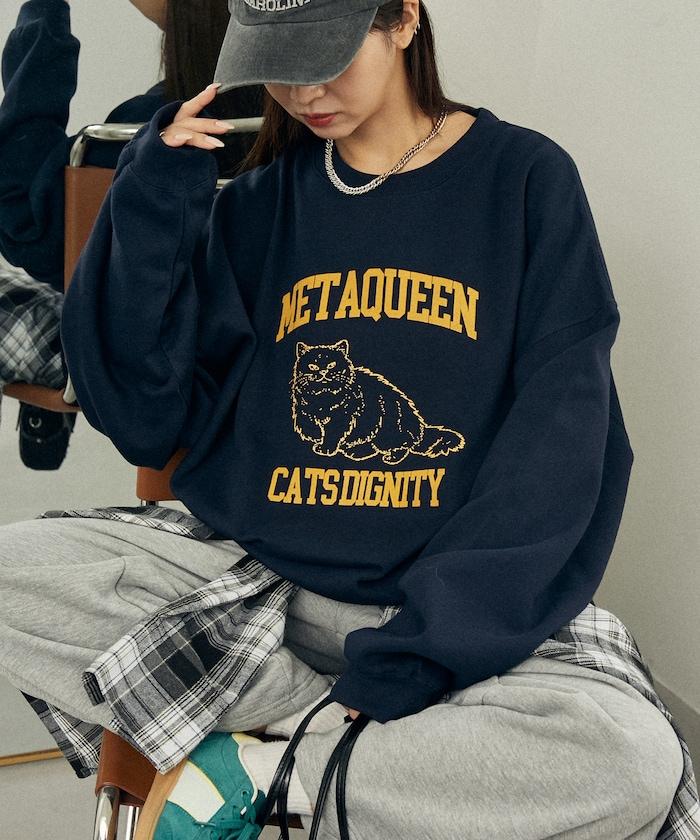 METAQUEEN 植絨貓咪加絨衛衣