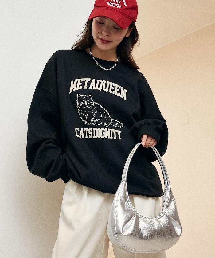 METAQUEEN 植絨貓咪加絨衛衣