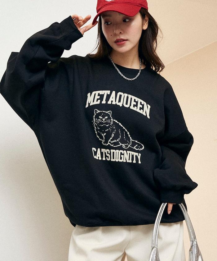 METAQUEEN 植絨貓咪加絨衛衣