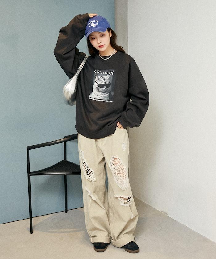 Gentee 貓咪 內加絨衛衣