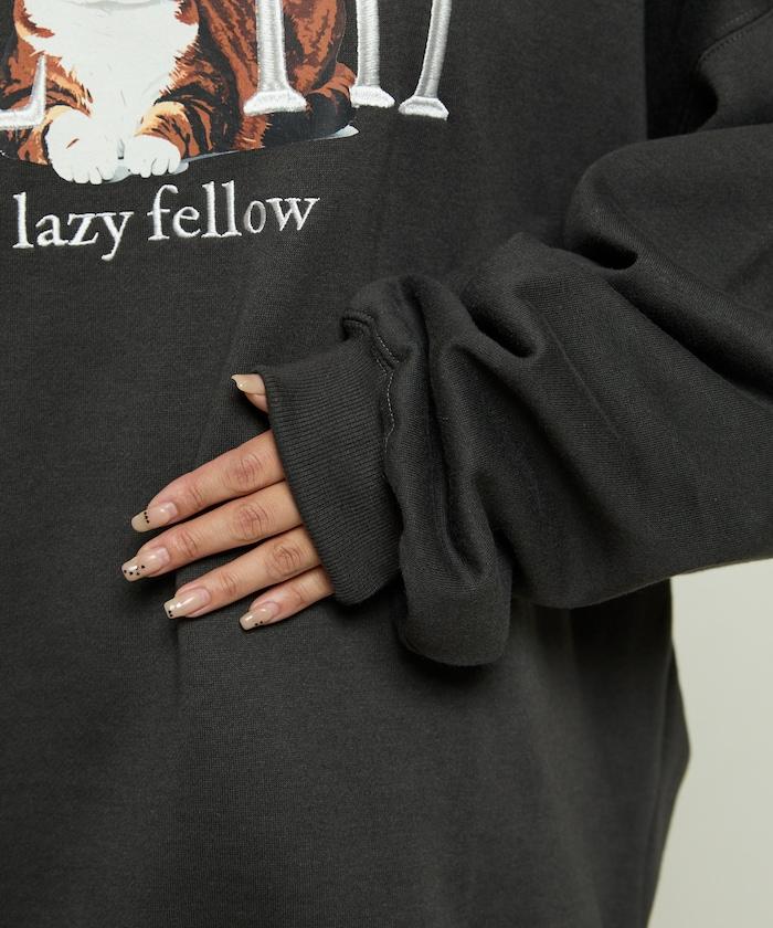 SLOTH 貓圖案加絨衛衣