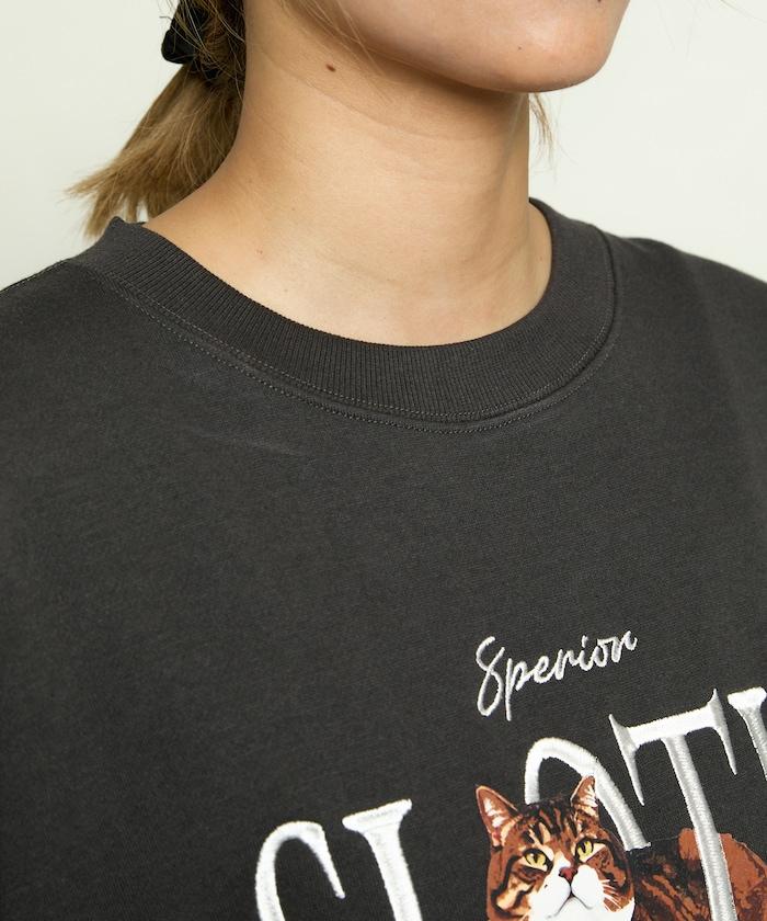 SLOTH 貓圖案加絨衛衣