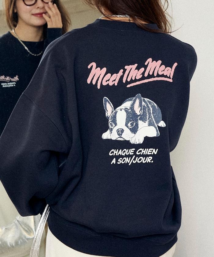 相良刺繡法鬥犬加絨衛衣