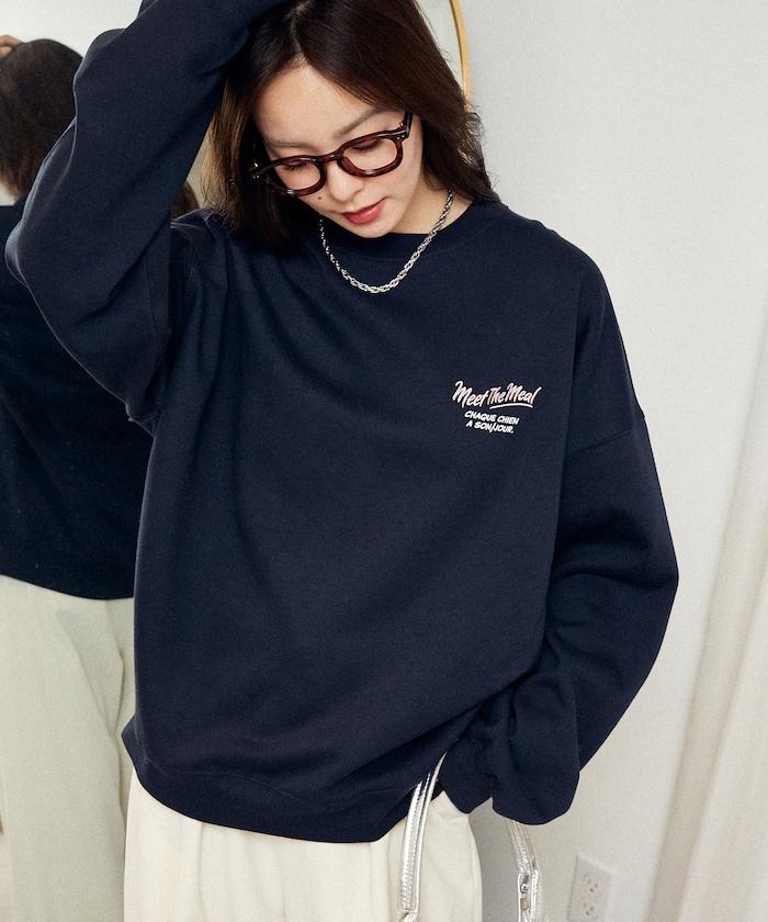 相良刺繡法鬥犬加絨衛衣