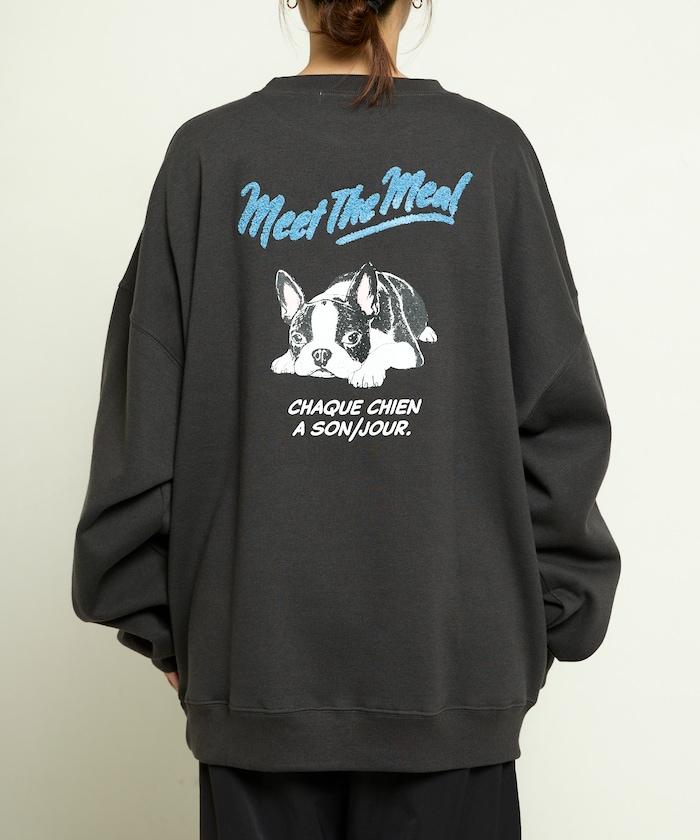 相良刺繡法鬥犬加絨衛衣