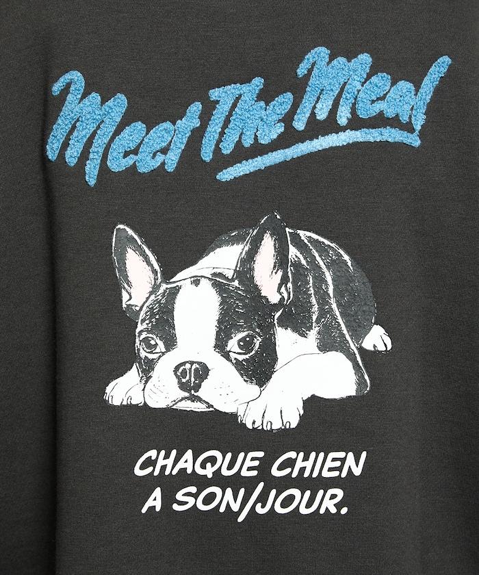 相良刺繡法鬥犬加絨衛衣