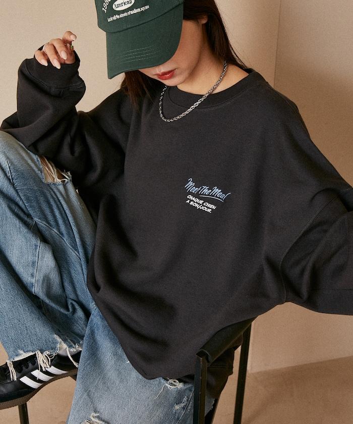 相良刺繡法鬥犬加絨衛衣