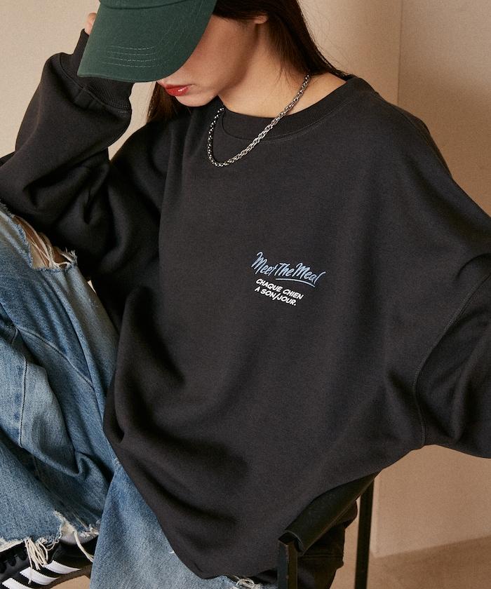 相良刺繡法鬥犬加絨衛衣