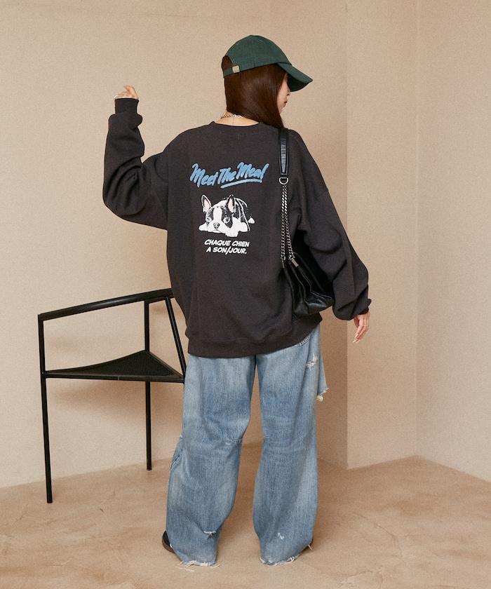 相良刺繡法鬥犬加絨衛衣