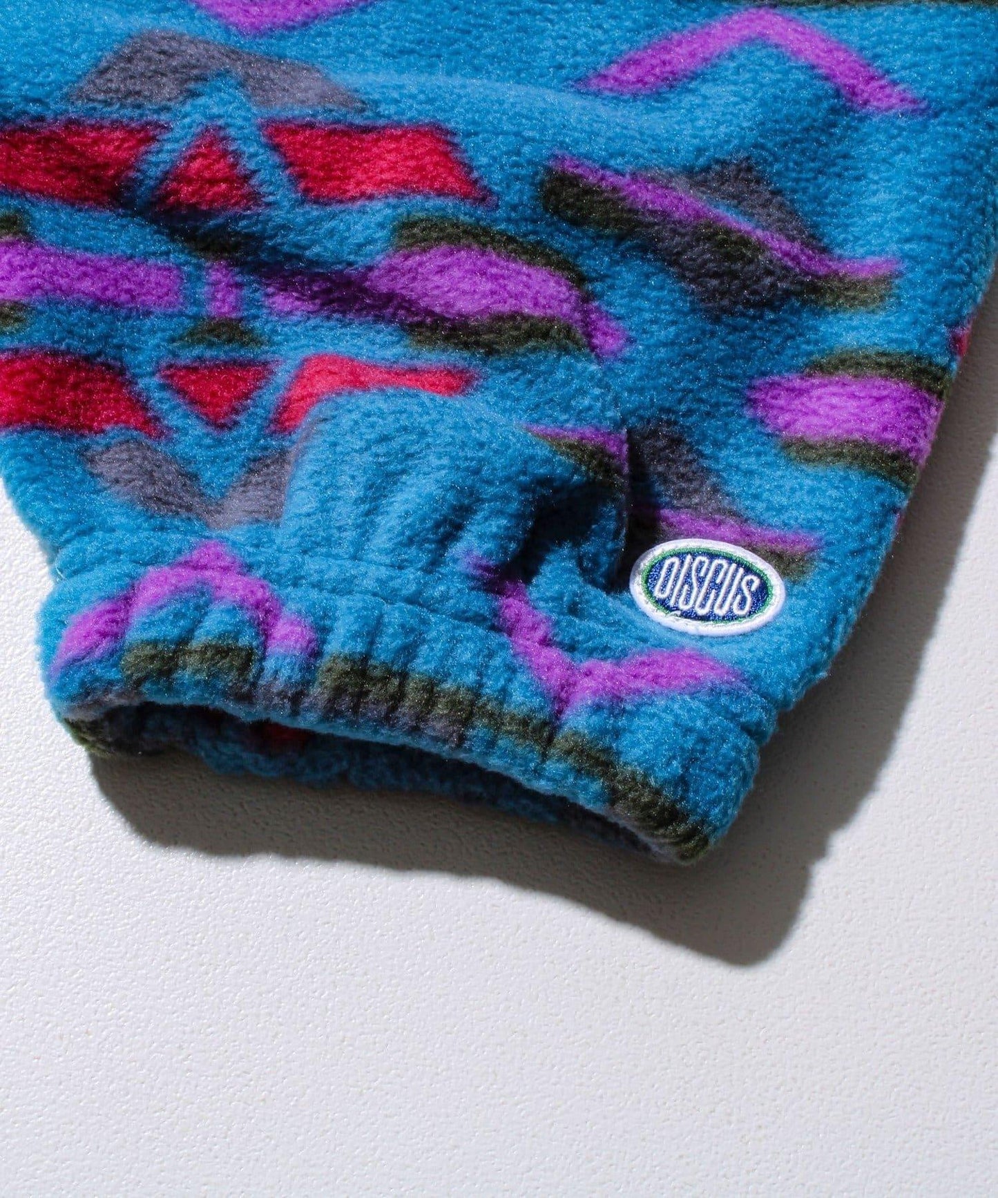 【DISCUS】男女同款拼色滾邊半拉鍊套頭衫