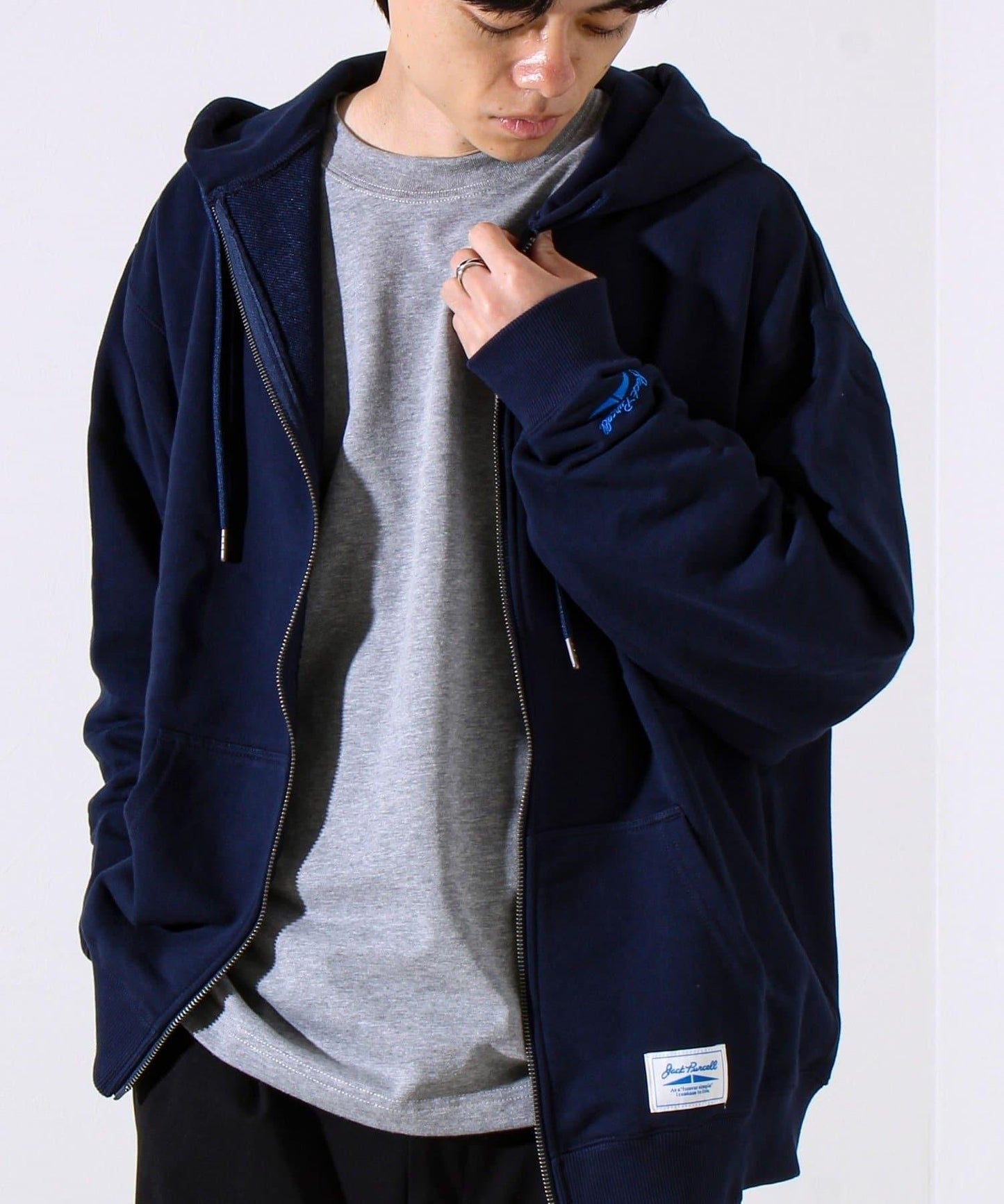 【JACKPURCELL/ジャックパーセル】精梳棉衛衣面料全拉鍊連帽衛衣