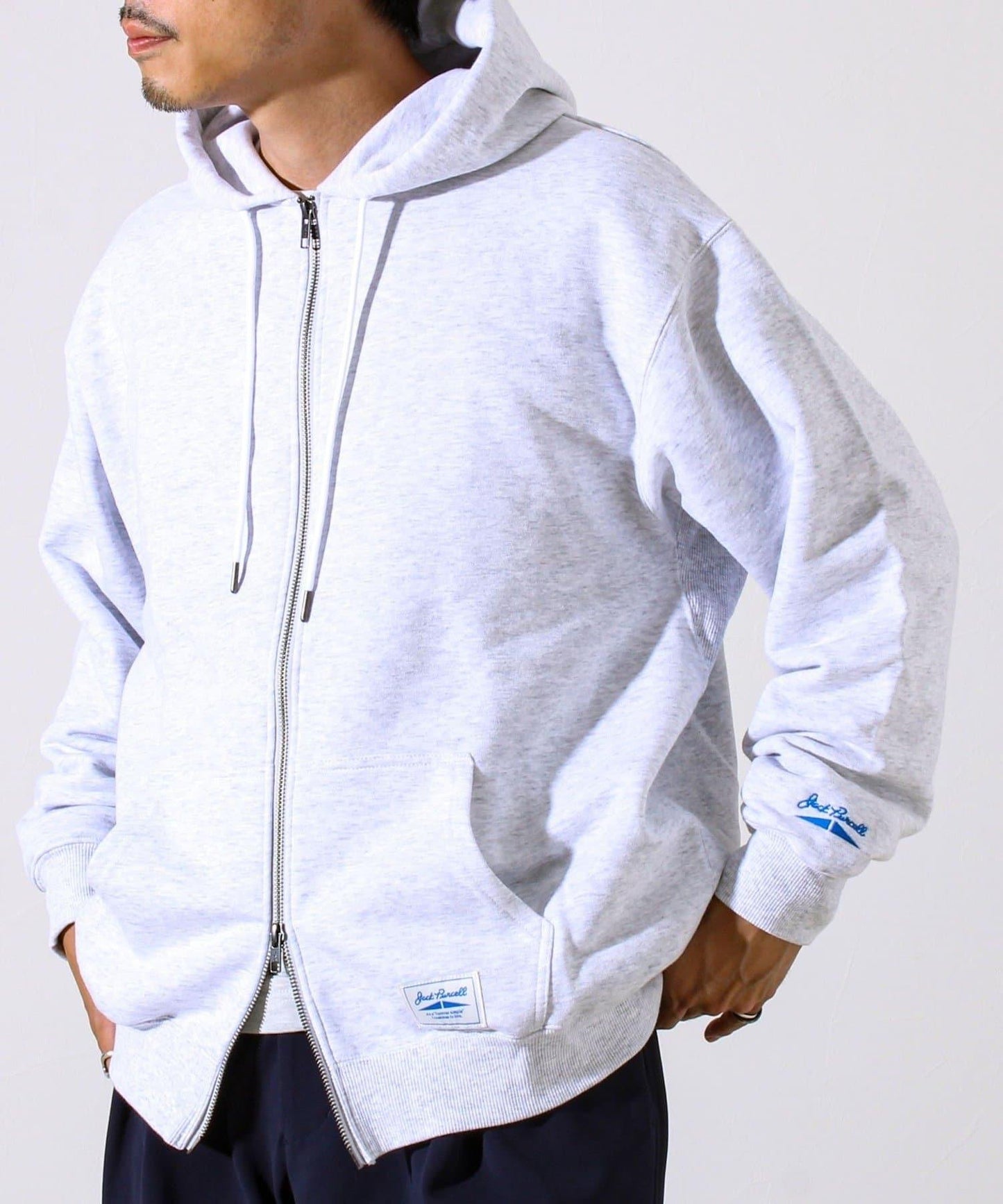 【JACKPURCELL/ジャックパーセル】精梳棉衛衣面料全拉鍊連帽衛衣